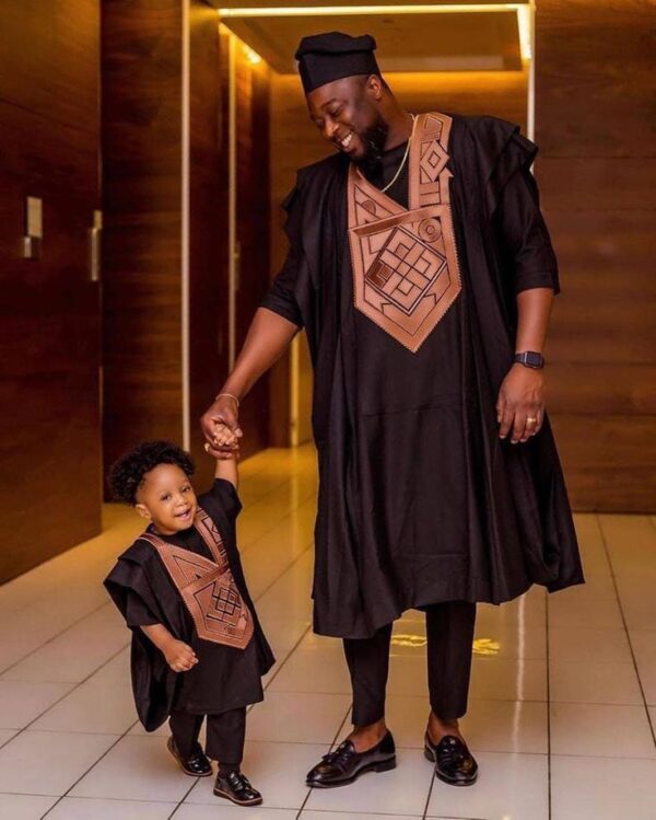 Father and Son matching luxury Agbada stylish outfits