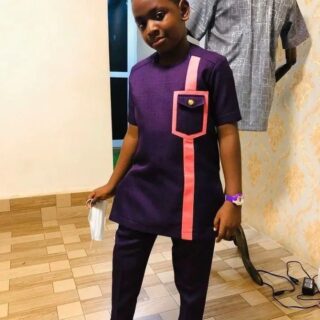 Boy's fitted senator's outfit, stylish dude's African attire