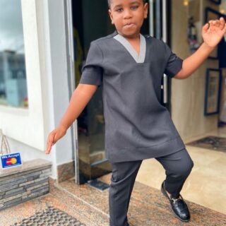 sophisticated little African groom outfit