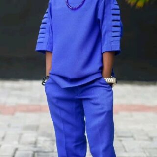 Pure blue African boys trending outfit