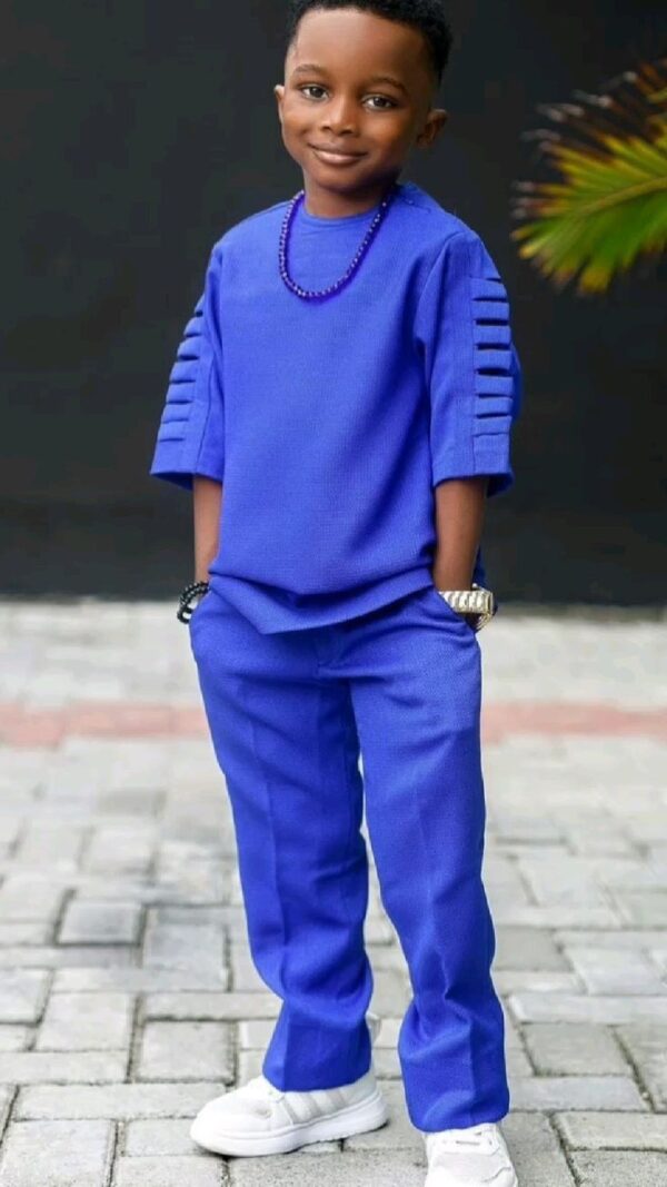 Pure blue African boys trending outfit