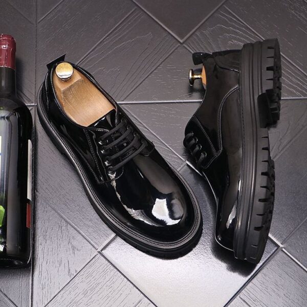 Formal Black Leather Lace-Up Shoes