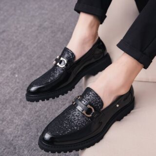 Comfortable Black Leather Walking Shoes