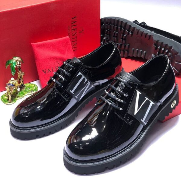 Black Leather Cap-Toe Dress Shoes