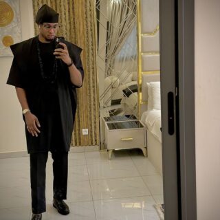 Adorned in Heritage, modern Agbada outfit