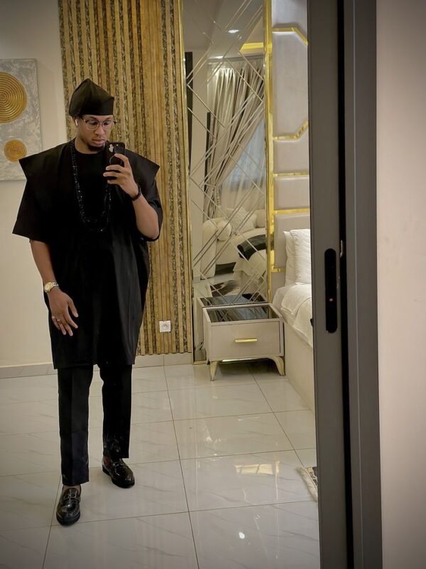 Adorned in Heritage, modern Agbada outfit